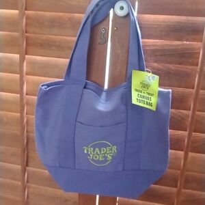 Halloween Trader Joe's Purple Canvas Tote Bag